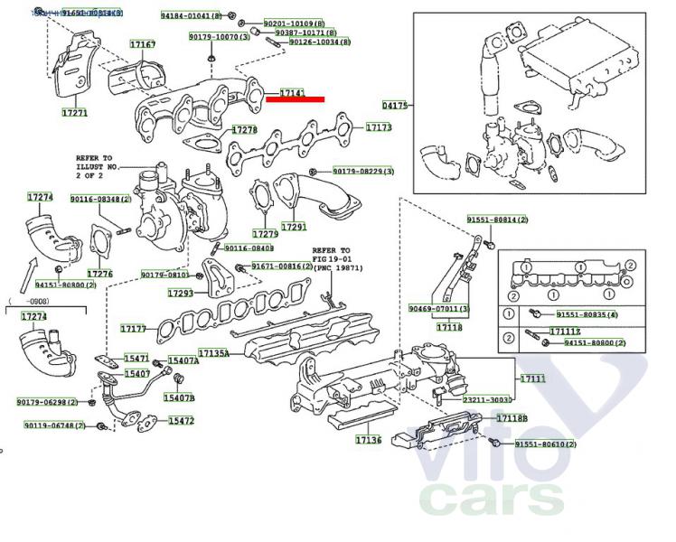 Коллектор выпускной Toyota Hi Lux (3) Pick Up (с разборки)