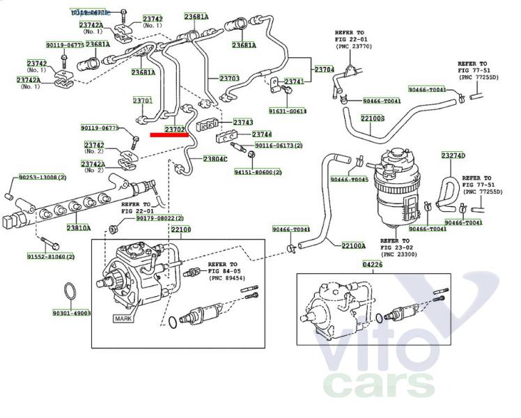 Трубка ТНВД Toyota Hi Lux (3) Pick Up (с разборки)