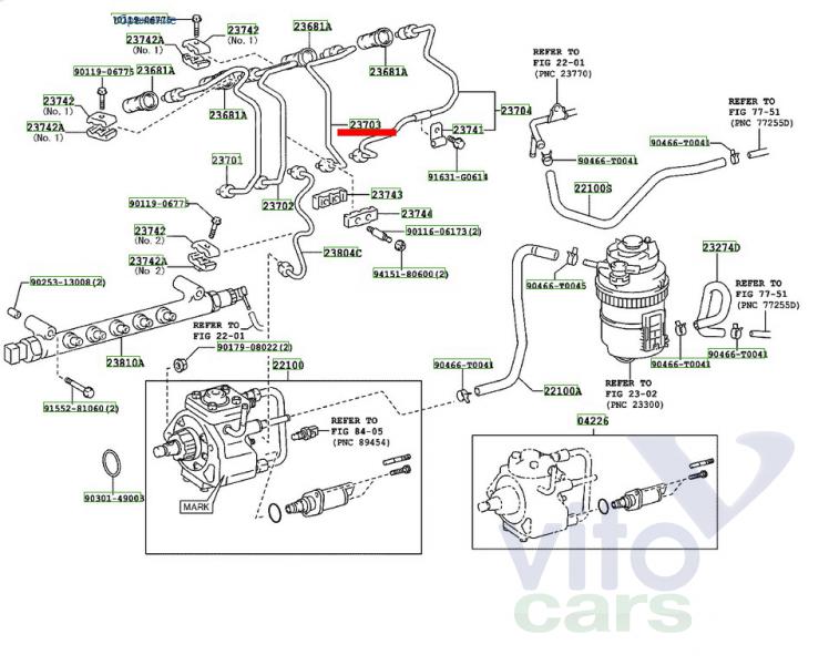 Трубка ТНВД Toyota Hi Lux (3) Pick Up (с разборки)