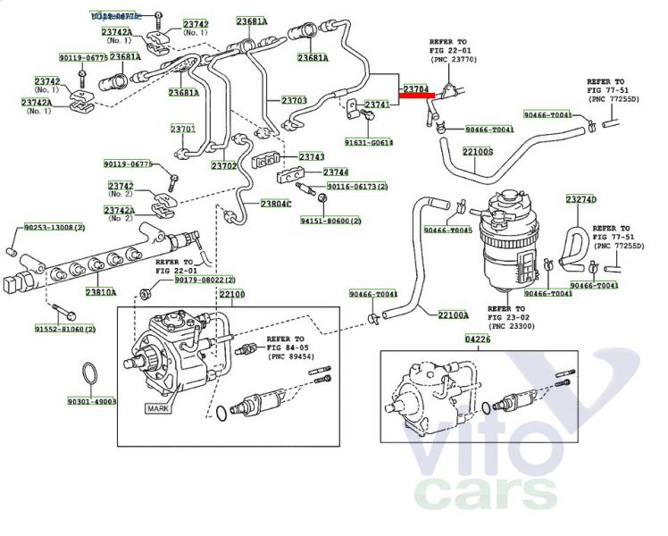 Трубка ТНВД Toyota Hi Lux (3) Pick Up (с разборки)