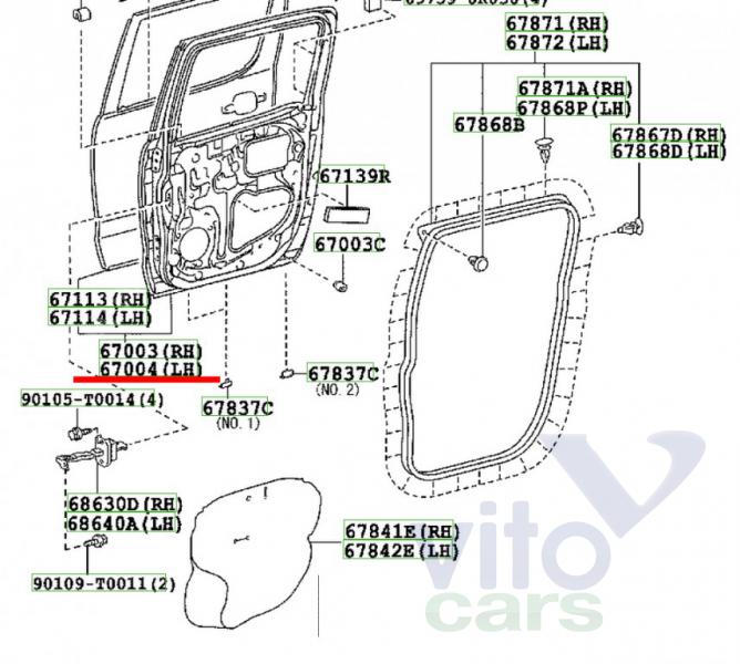 Дверь задняя левая Toyota Hi Lux (3) Pick Up (с разборки)