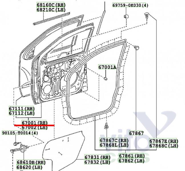 Дверь передняя правая Toyota Hi Lux (3) Pick Up (с разборки)