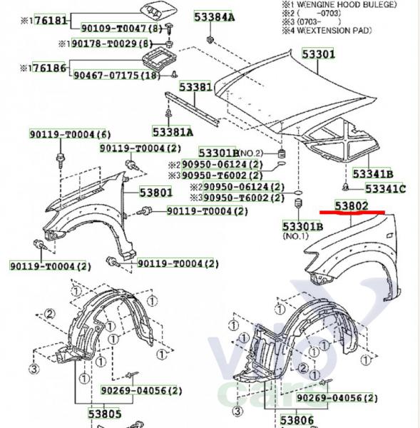 Крыло переднее левое Toyota Hi Lux (3) Pick Up (с разборки)