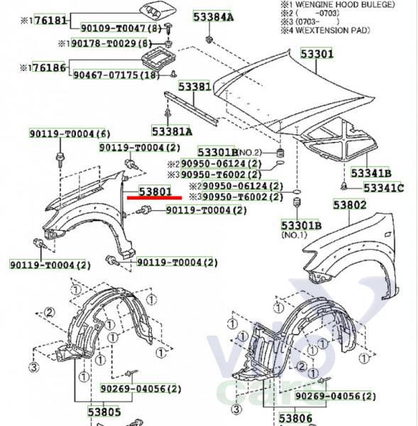 Крыло переднее правое Toyota Hi Lux (3) Pick Up (с разборки)