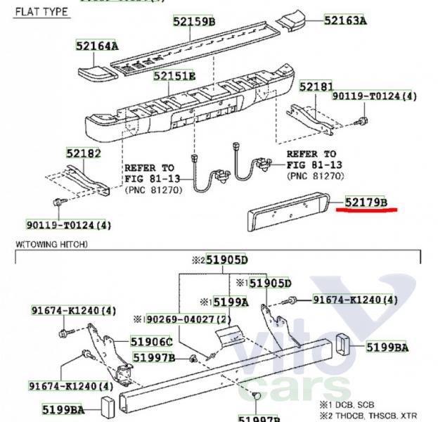 Накладка заднего бампера Toyota Hi Lux (3) Pick Up (с разборки)