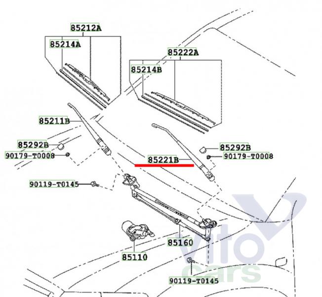 Поводок стеклоочистителя передний Toyota Hi Lux (3) Pick Up (с разборки)