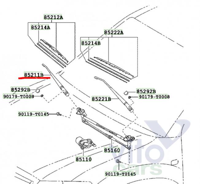 Поводок стеклоочистителя передний Toyota Hi Lux (3) Pick Up (с разборки)