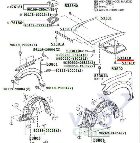 Шумоизоляция капота Toyota Hi Lux (3) Pick Up (с разборки)