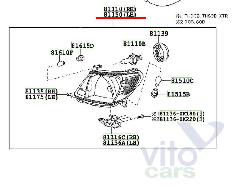 Фара левая Toyota Hi Lux (3) Pick Up (с разборки)