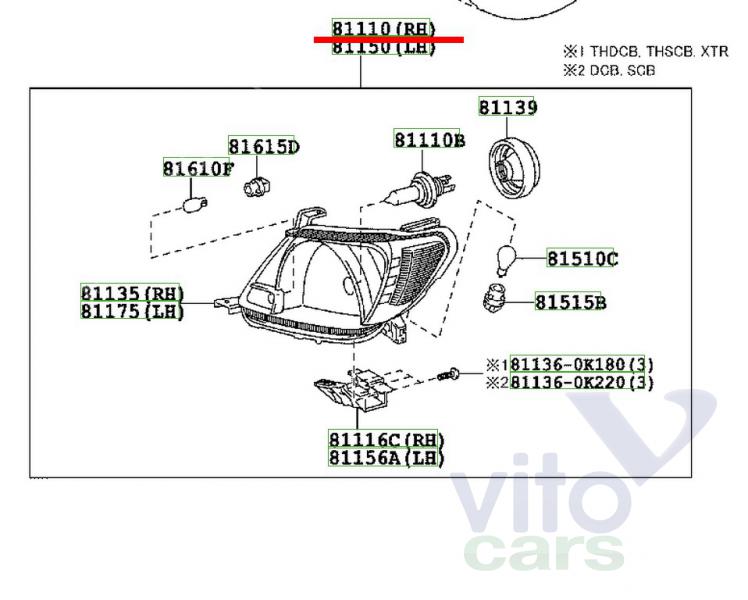 Фара правая Toyota Hi Lux (3) Pick Up (с разборки)