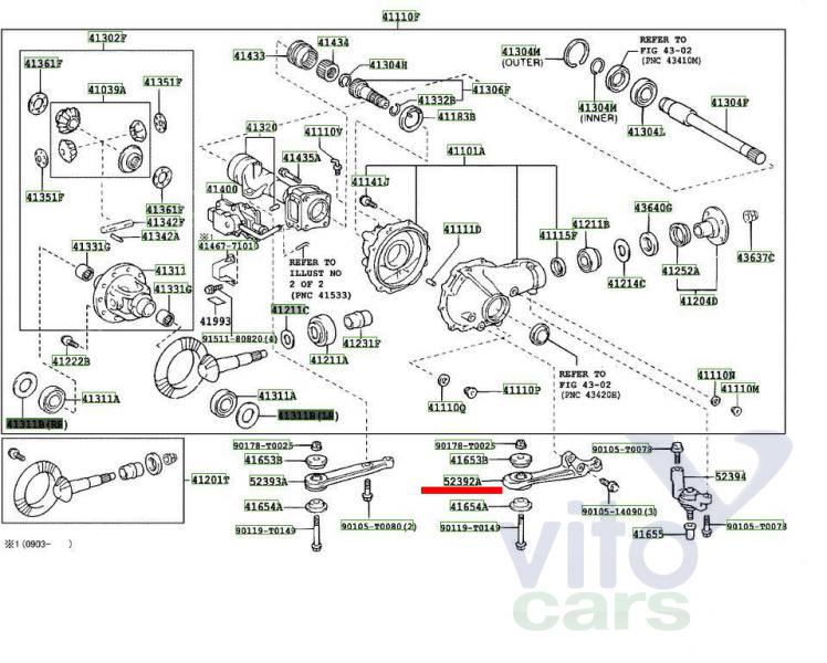 Кронштейн переднего редуктора Toyota Hi Lux (3) Pick Up (с разборки)