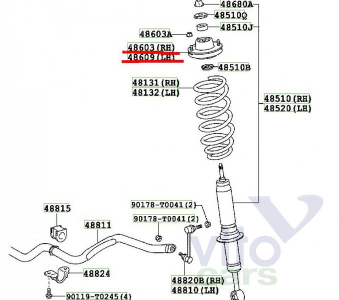 Опора переднего амортизатора Toyota Hi Lux (3) Pick Up (с разборки)