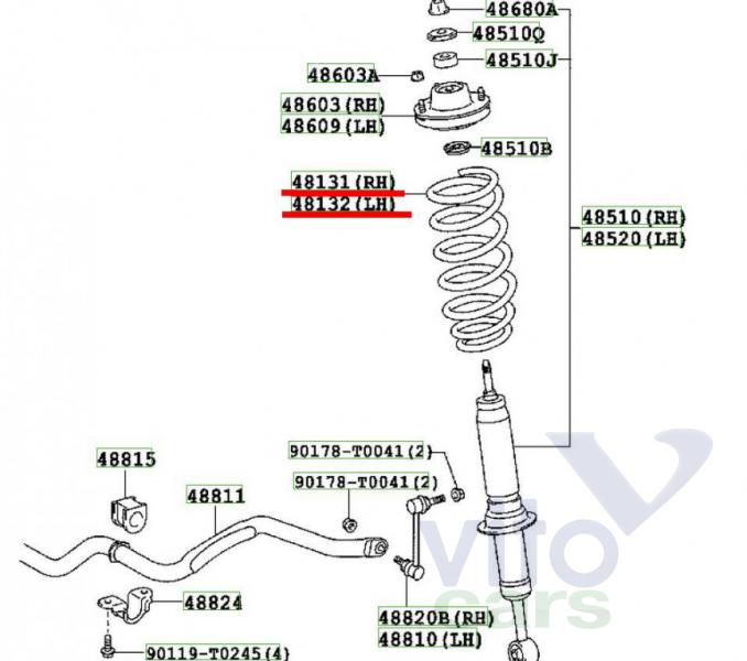 Пружина передняя Toyota Hi Lux (3) Pick Up (с разборки)