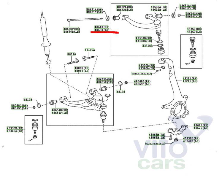 Рычаг передний левый Toyota Hi Lux (3) Pick Up (с разборки)