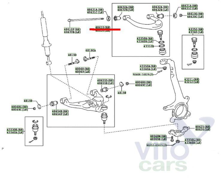 Рычаг передний правый Toyota Hi Lux (3) Pick Up (с разборки)