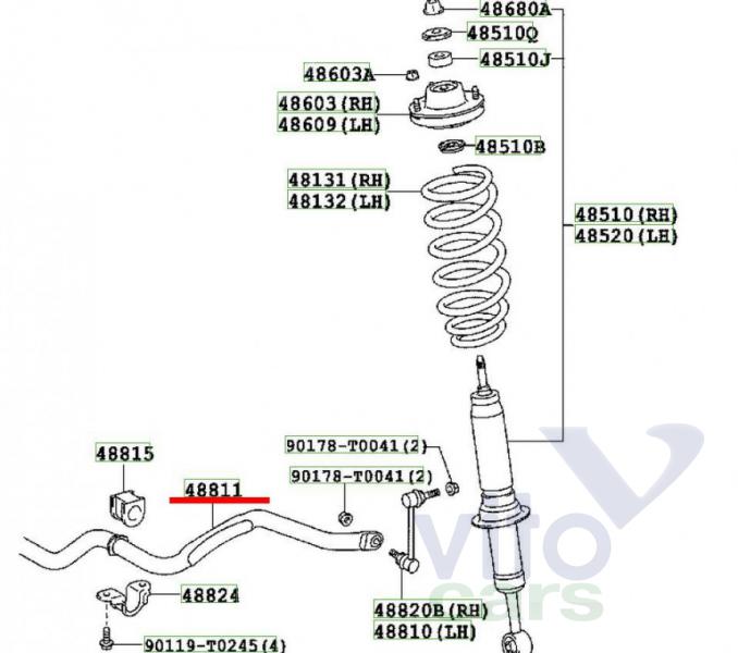 Стабилизатор передний Toyota Hi Lux (3) Pick Up (с разборки)