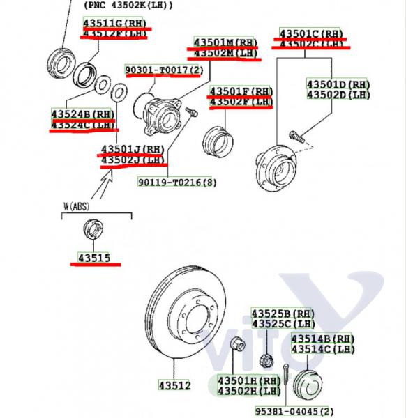 Ступица передняя Toyota Hi Lux (3) Pick Up (с разборки)