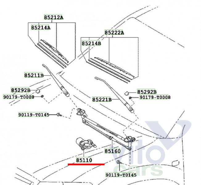 Моторчик стеклоочистителя Toyota Hi Lux (3) Pick Up (с разборки)