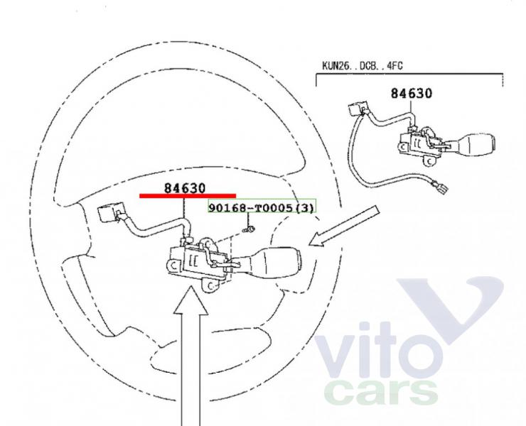 Переключатель подрулевой управления круизконтролем Toyota Hi Lux (3) Pick Up (с разборки)