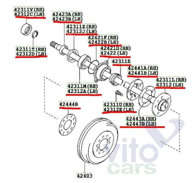 Полуось Toyota Hi Lux (3) Pick Up (с разборки)