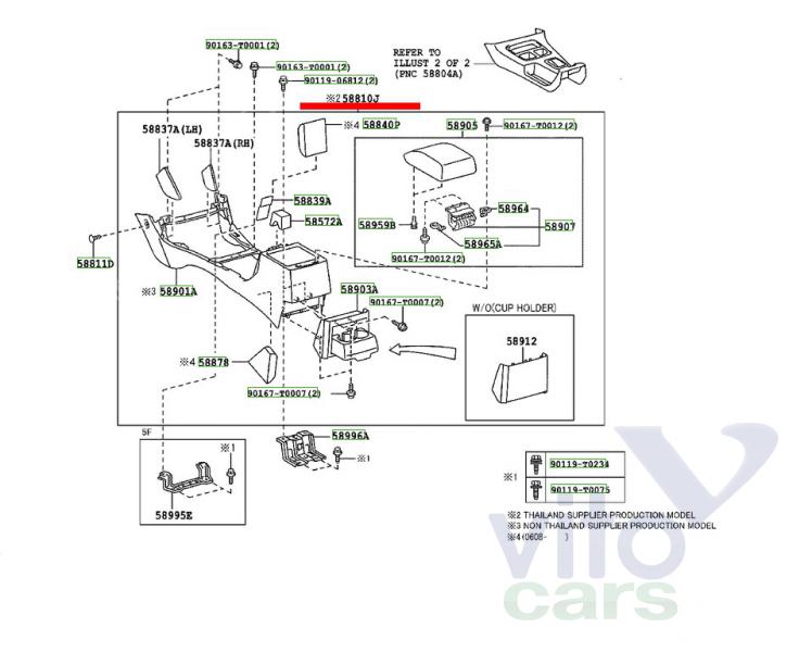 Консоль между сиденьями (Подлокотник) Toyota Hi Lux (3) Pick Up (с разборки)