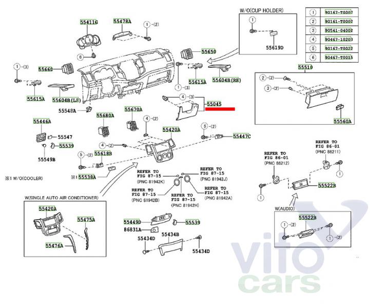 Накладка декоративная на торпедо Toyota Hi Lux (3) Pick Up (с разборки)