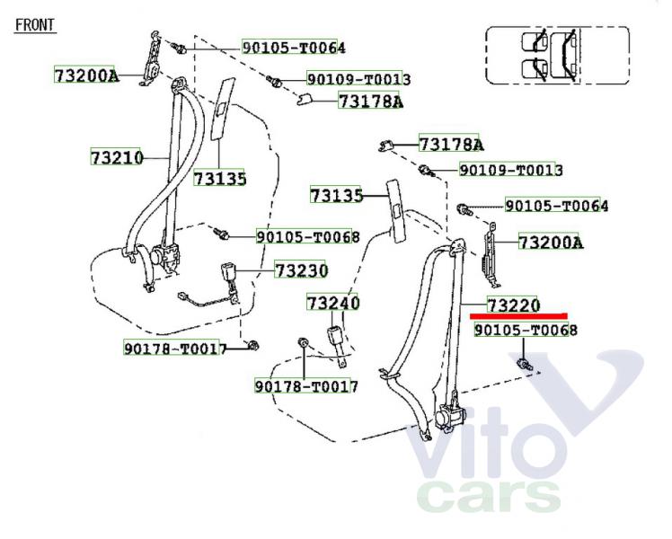 Ремень безопасности Toyota Hi Lux (3) Pick Up (с разборки)