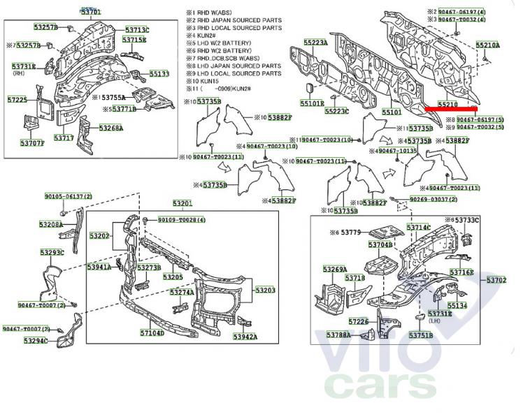 Шумоизоляция моторного отсека Toyota Hi Lux (3) Pick Up (с разборки)