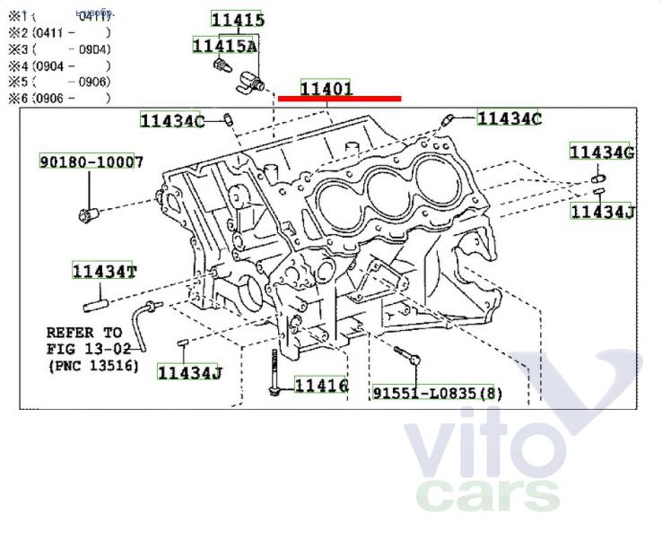 Блок двигателя (блок ДВС) Toyota Land Cruiser 120 (PRADO) (с разборки)