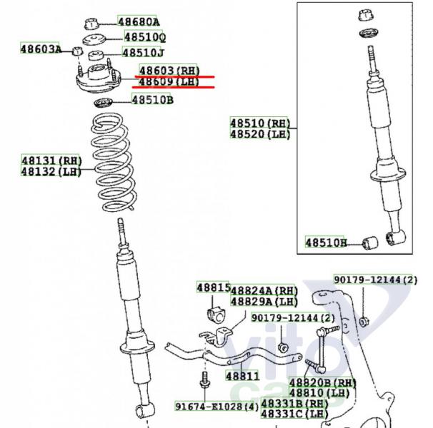 Опора переднего амортизатора Toyota Land Cruiser 120 (PRADO) (с разборки)