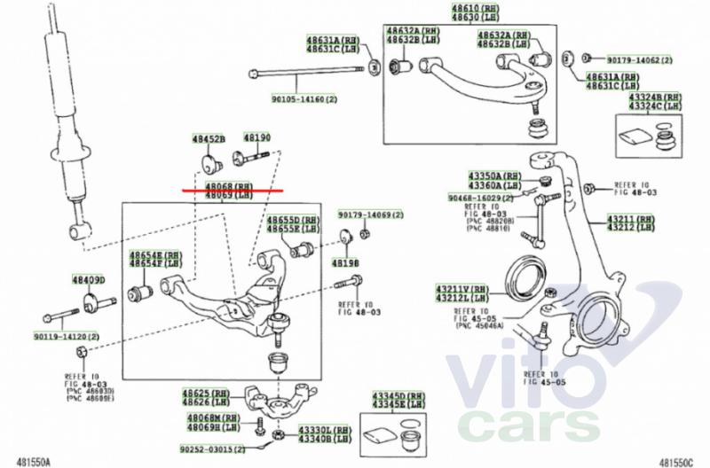 Рычаг передний правый Toyota Land Cruiser 120 (PRADO) (с разборки)