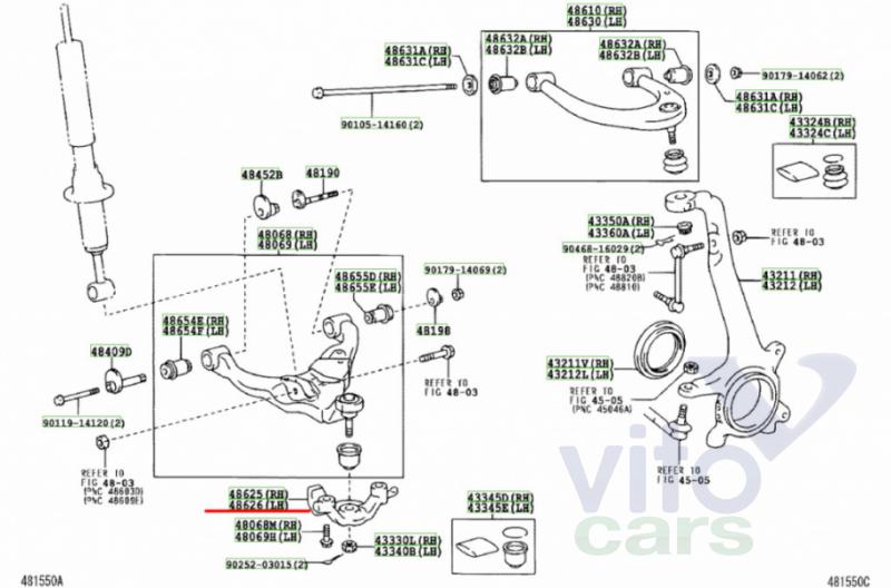 Сошка поворотного кулака левая Toyota Land Cruiser 120 (PRADO) (с разборки)