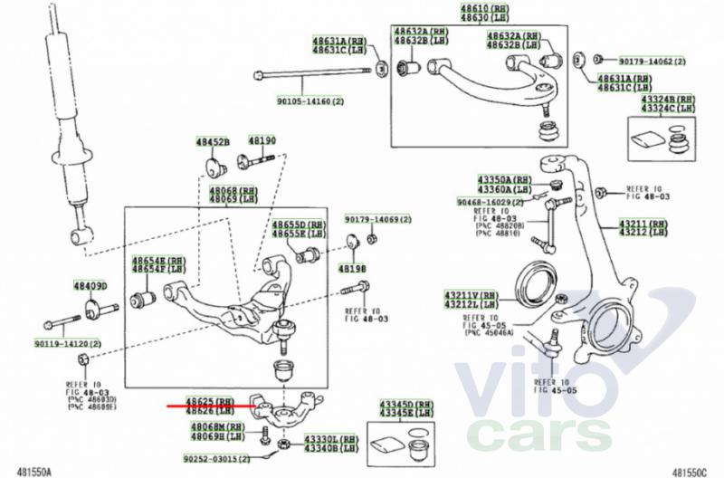 Сошка поворотного кулака правая Toyota Land Cruiser 120 (PRADO) (с разборки)