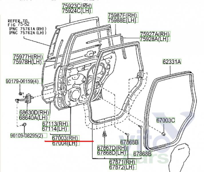 Дверь задняя правая Toyota Land Cruiser 120 (PRADO) (с разборки)