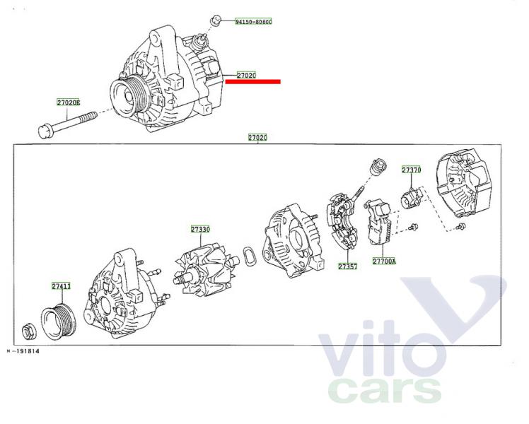 Генератор Toyota Land Cruiser 120 (PRADO) (с разборки)