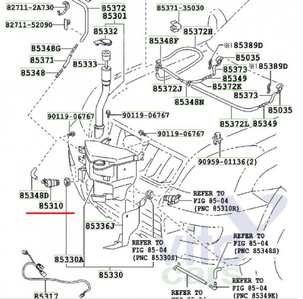 Насос омывателя Toyota Land Cruiser 120 (PRADO) (с разборки)