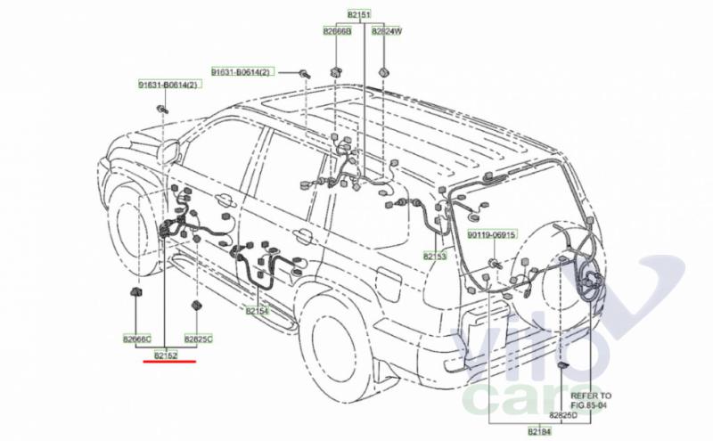 Проводка двери передней левой Toyota Land Cruiser 120 (PRADO) (с разборки)