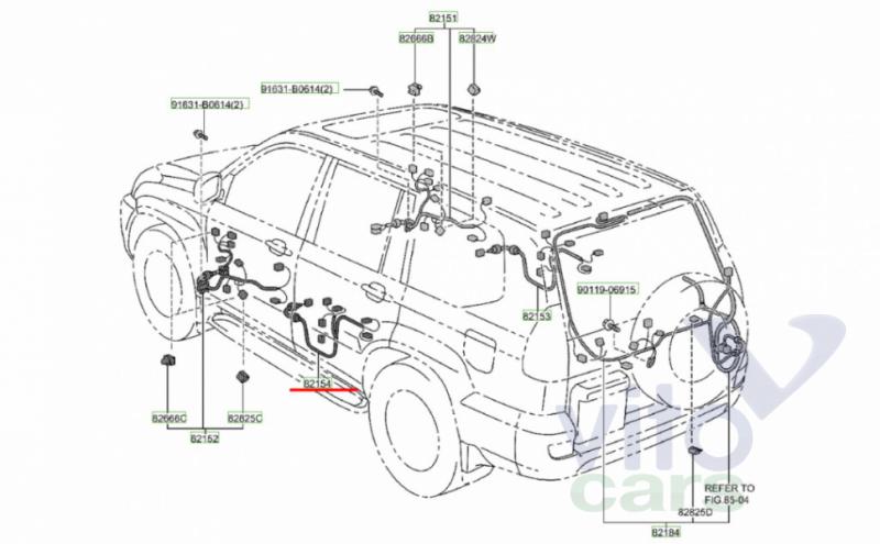 Проводка двери задней левой Toyota Land Cruiser 120 (PRADO) (с разборки)