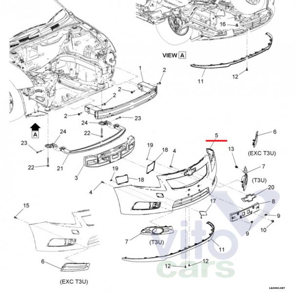Бампер передний Chevrolet Cruze 1 (с разборки)