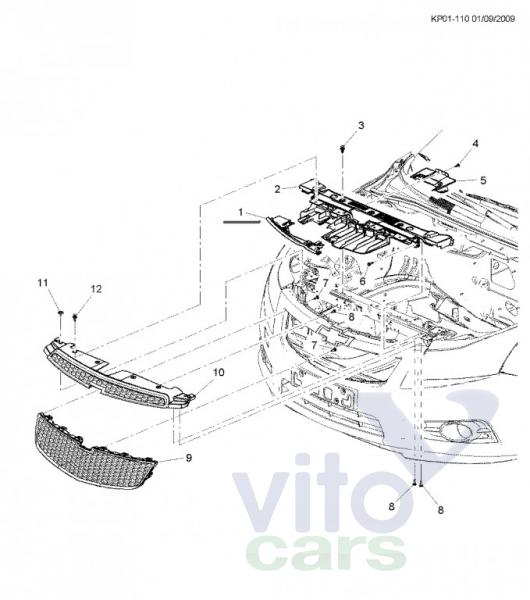 Воздухозаборник Chevrolet Cruze 1 (с разборки)