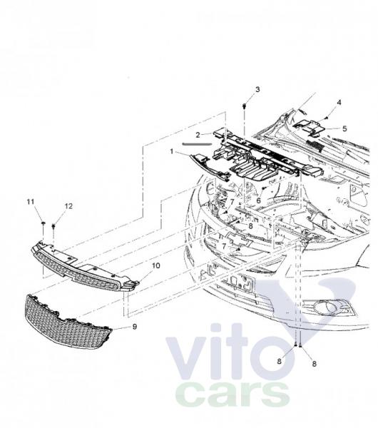 Кожух замка капота Chevrolet Cruze 1 (с разборки)