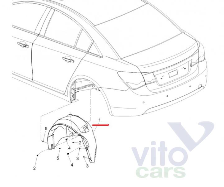 Локер задний левый Chevrolet Cruze 1 (с разборки)