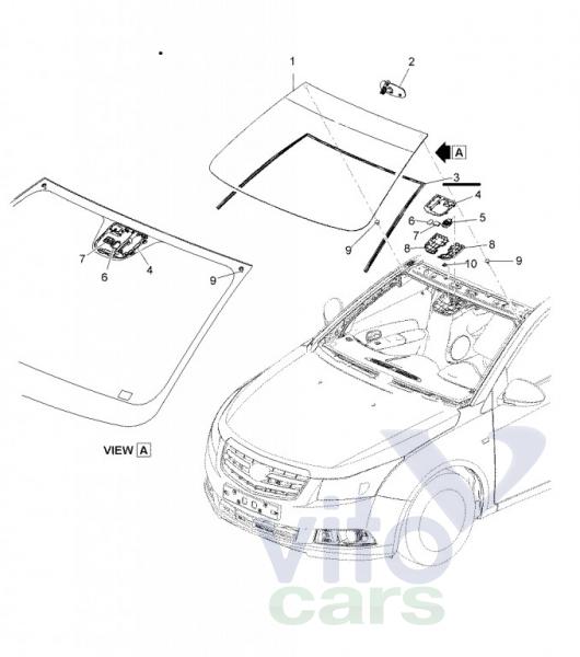 Молдинг лобового стекла Chevrolet Cruze 1 (с разборки)