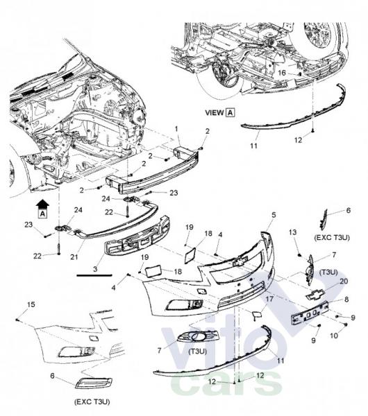 Наполнитель бампера передний Chevrolet Cruze 1 (с разборки)