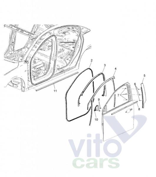 Уплотнитель двери Chevrolet Cruze 1 (с разборки)