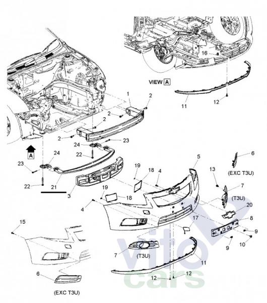 Усилитель бампера передний Chevrolet Cruze 1 (с разборки)