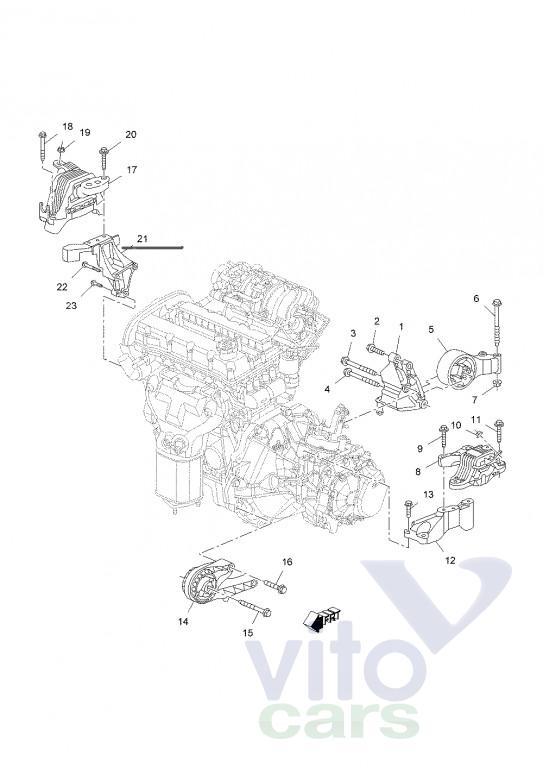 Кронштейн крепления ДВС Chevrolet Cruze 1 (с разборки)