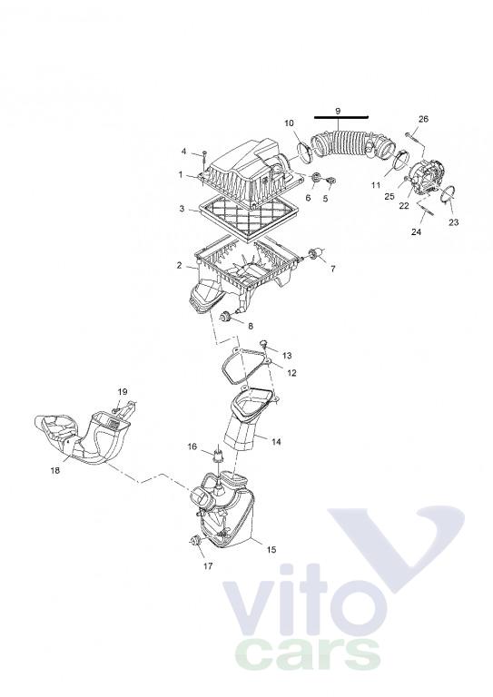 Патрубок воздушного фильтра Chevrolet Cruze 1 (с разборки)