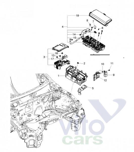 Блок предохранителей (в моторный отсек) Chevrolet Cruze 1 (с разборки)