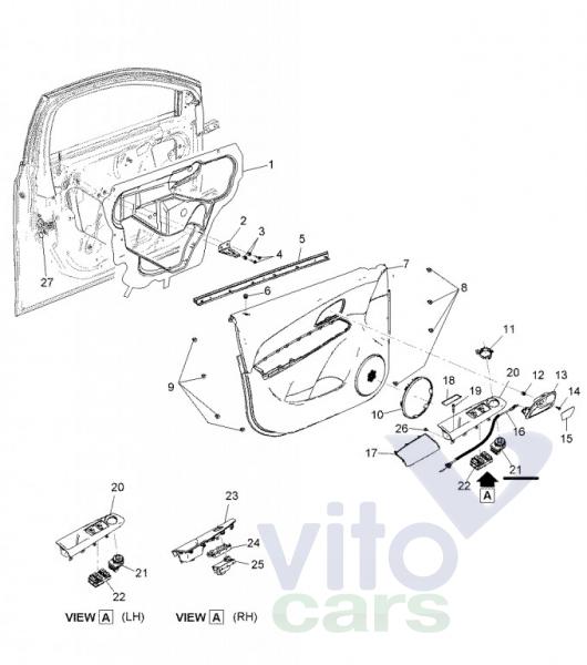 Кнопка регулировки зеркала Chevrolet Cruze 1 (с разборки)